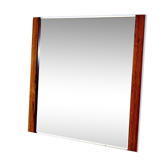 Rosewood and metal mirror, Sweden, 1960, 80cm x 80cm