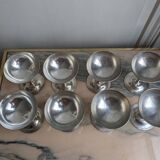 8 metal ice cream cups