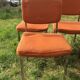LOT of 8 chairs in orange fabric '70s very comfortable