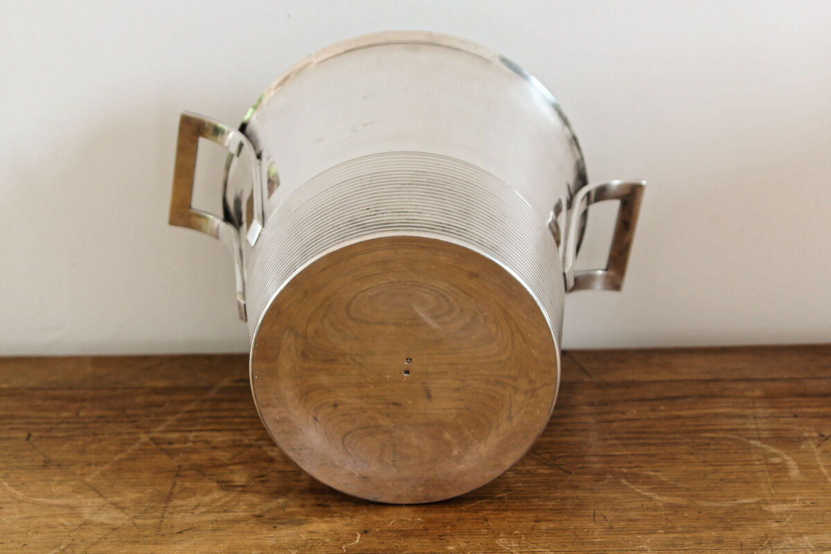 Art Deco champagne bucket, silver metal