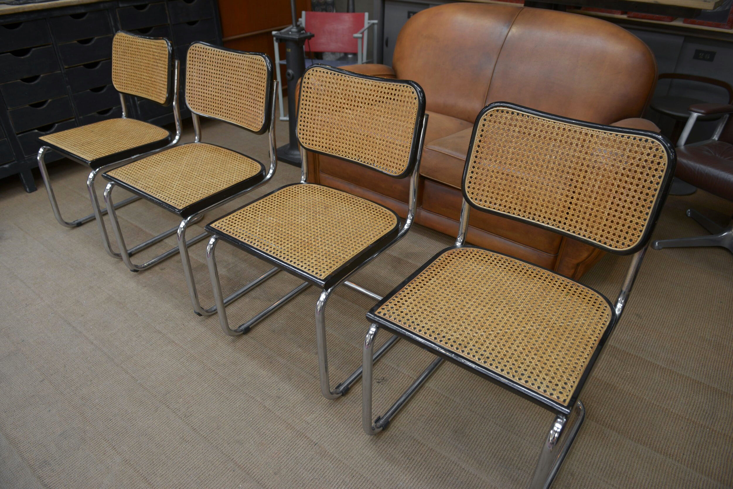 Lot de 4 Chaises Model B32 Cesca  Marcel Breuer 1970s