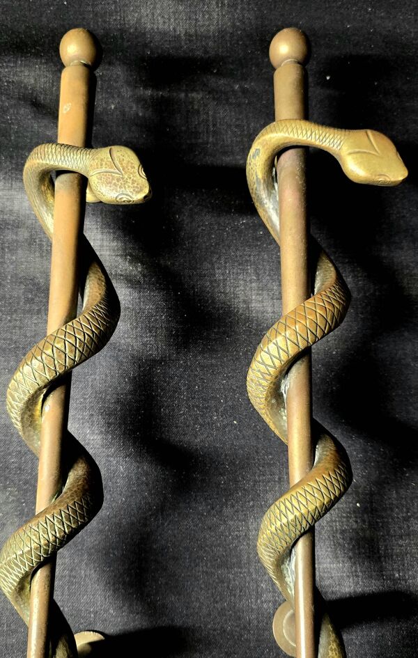 Poignées de porte de pharmacie en bronze