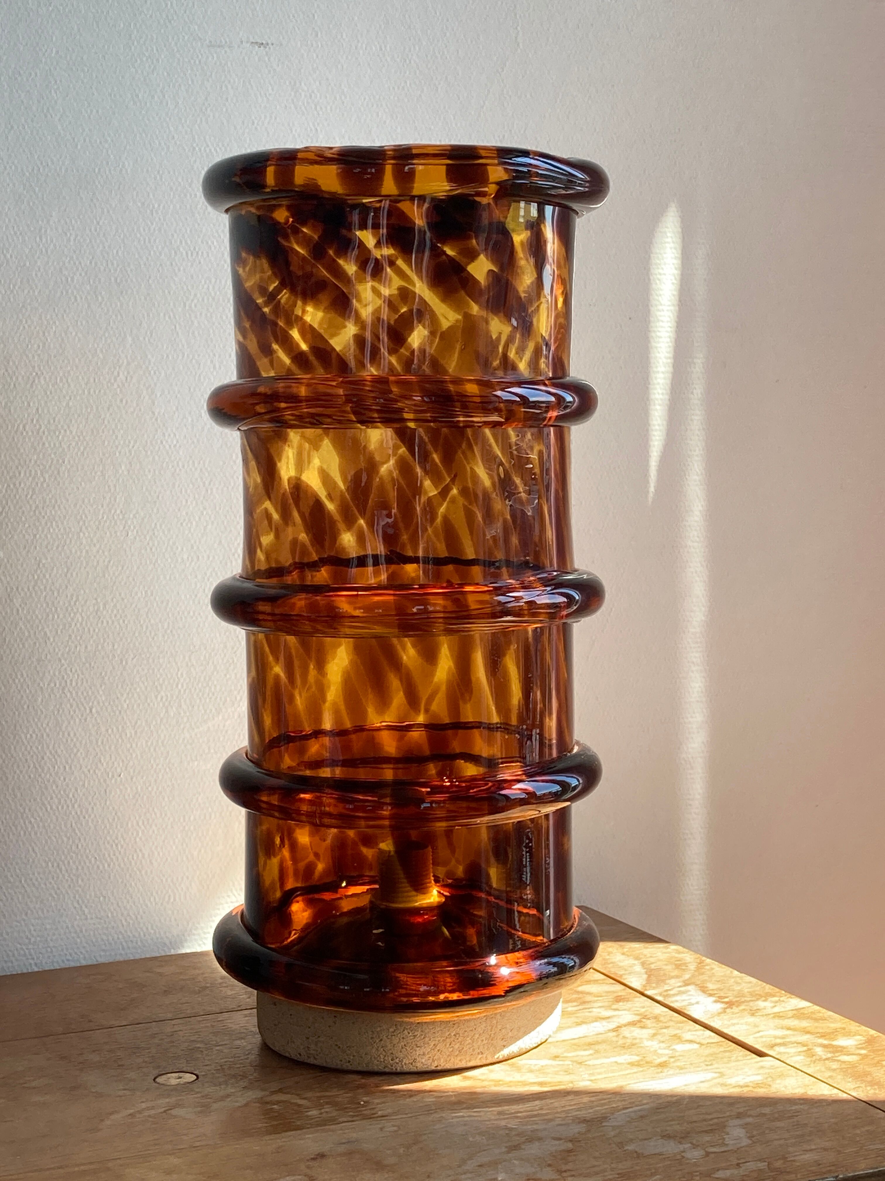 Vintage blown glass lamp "tortoiseshells"