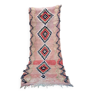 Moroccan carpet boujad pink - 102 x 300 cm