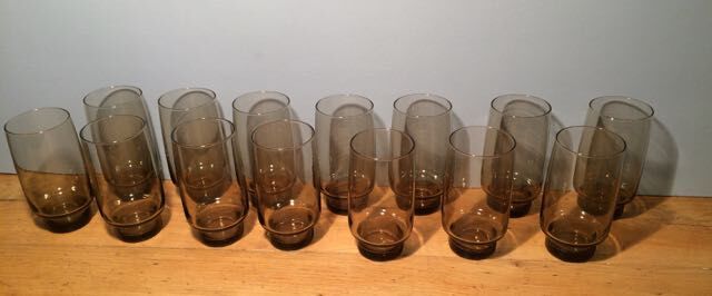Set of 14 fruit juice glasses 70