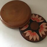 Bonbonniere in worked wooden floral painted patterns