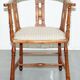Chaise en noyer Edwardian à dossier courbé avec incrustation de nacre style Arts and Crafts