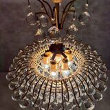 Hollywood Regency chandelier with crystal glass shades by Ernst Palme, Germany, 1960s
