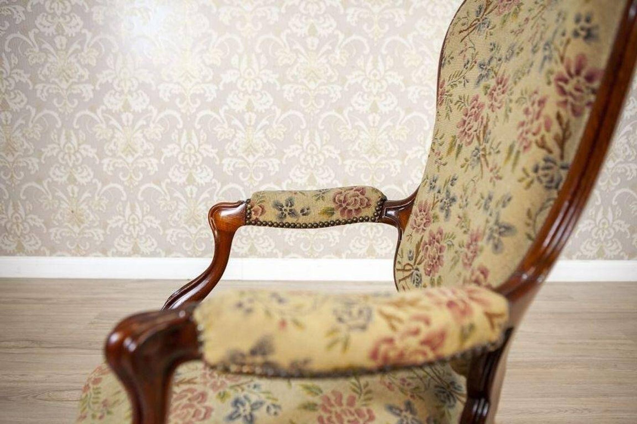 Antique Baroque Revival Armchair, 1890s