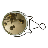 vintage round barber mirror to stand or hang
