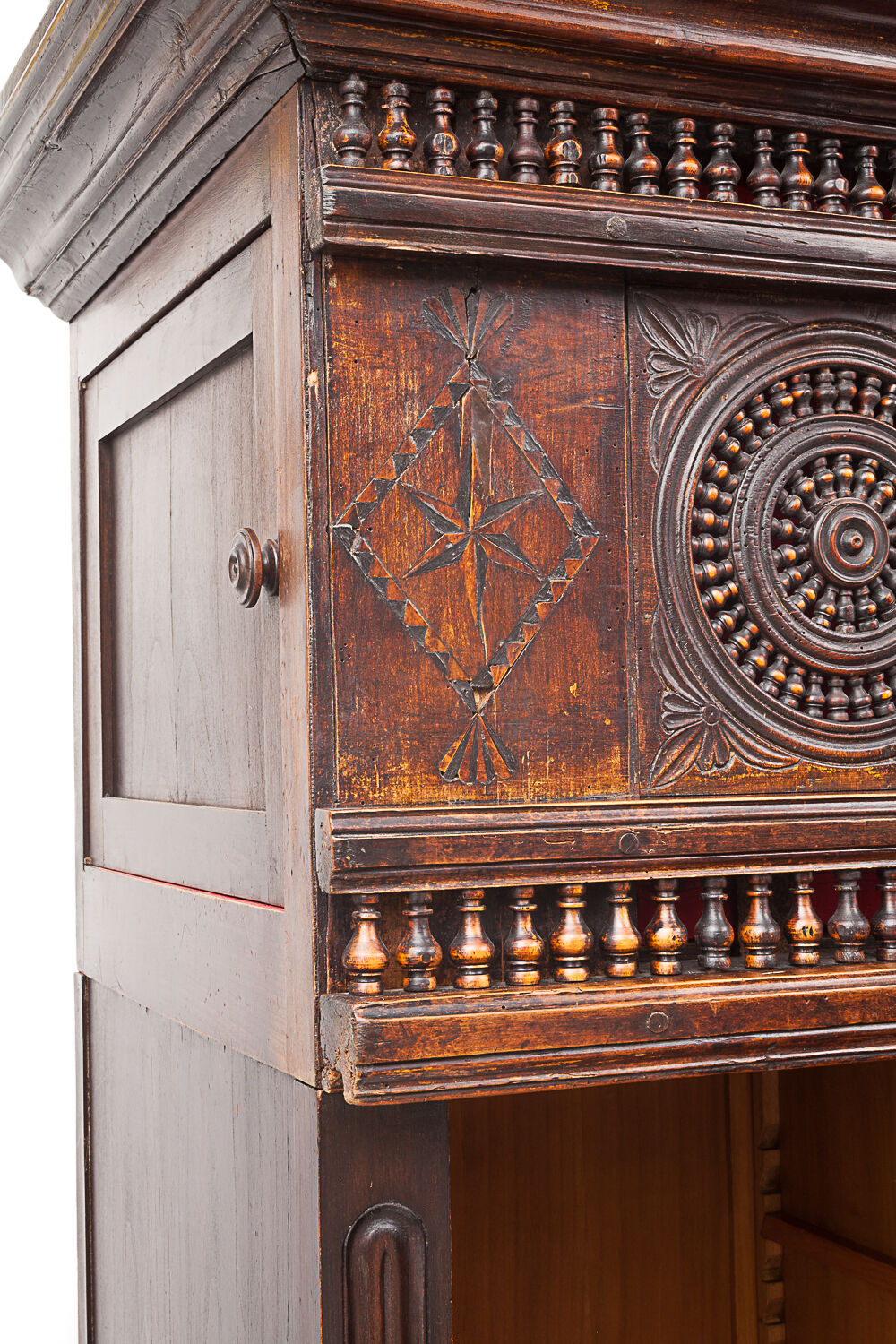 Vintage neo-breton sideboard in solid oak, 1880