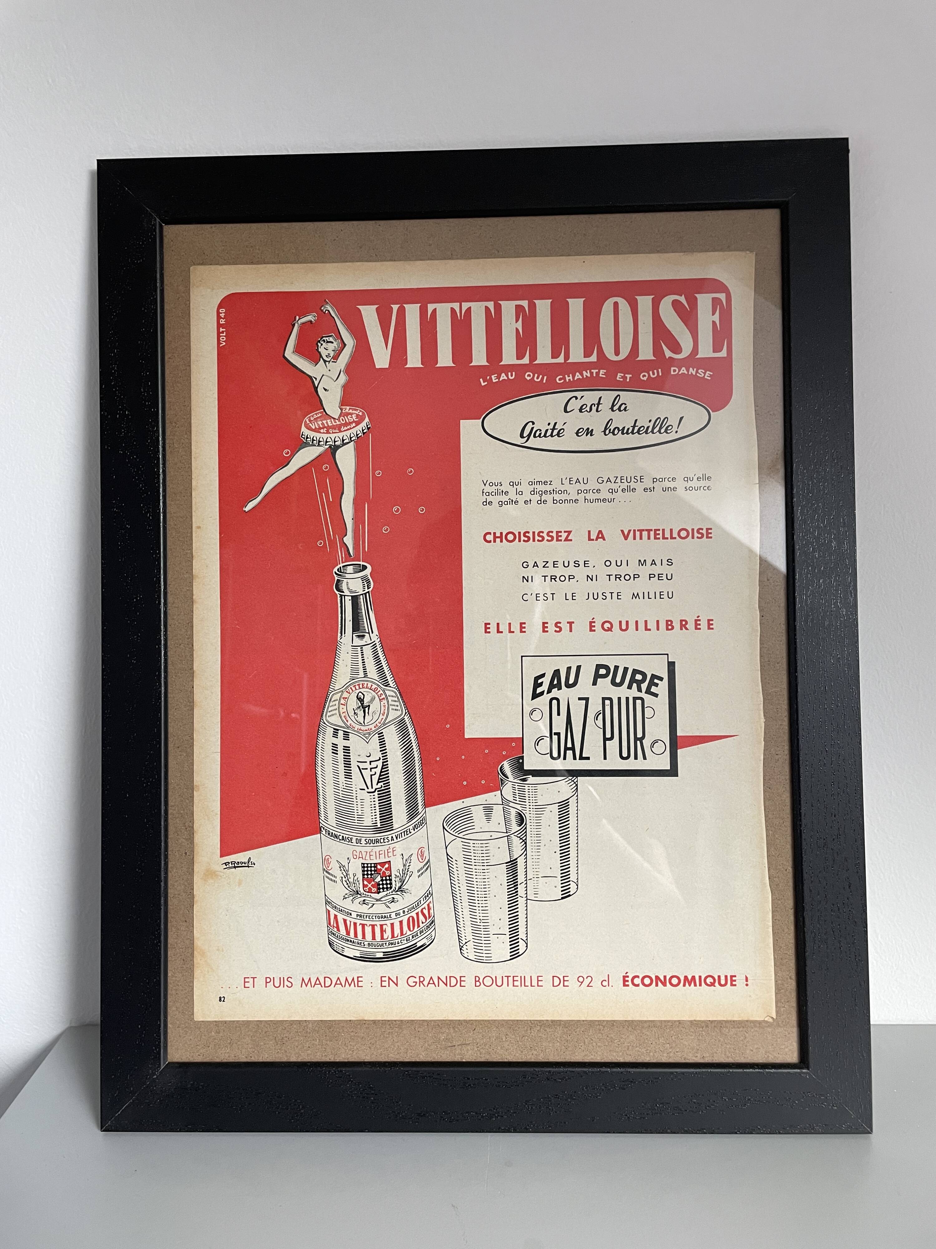 Vintage Advertising Vitelloise Paris Match 1954