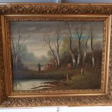 Painting under wood XIX th