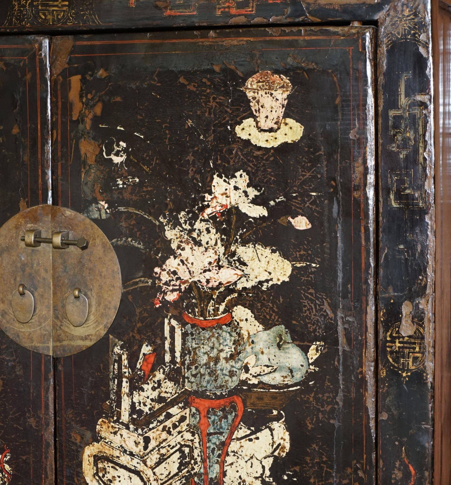 Antique Chinese wedding buffet hand-painted circa 1800