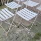 Series of 6 chairs and 1 folding armchair of iron garden bistro