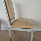 Chaise style Louis XVI assise velours beige doré