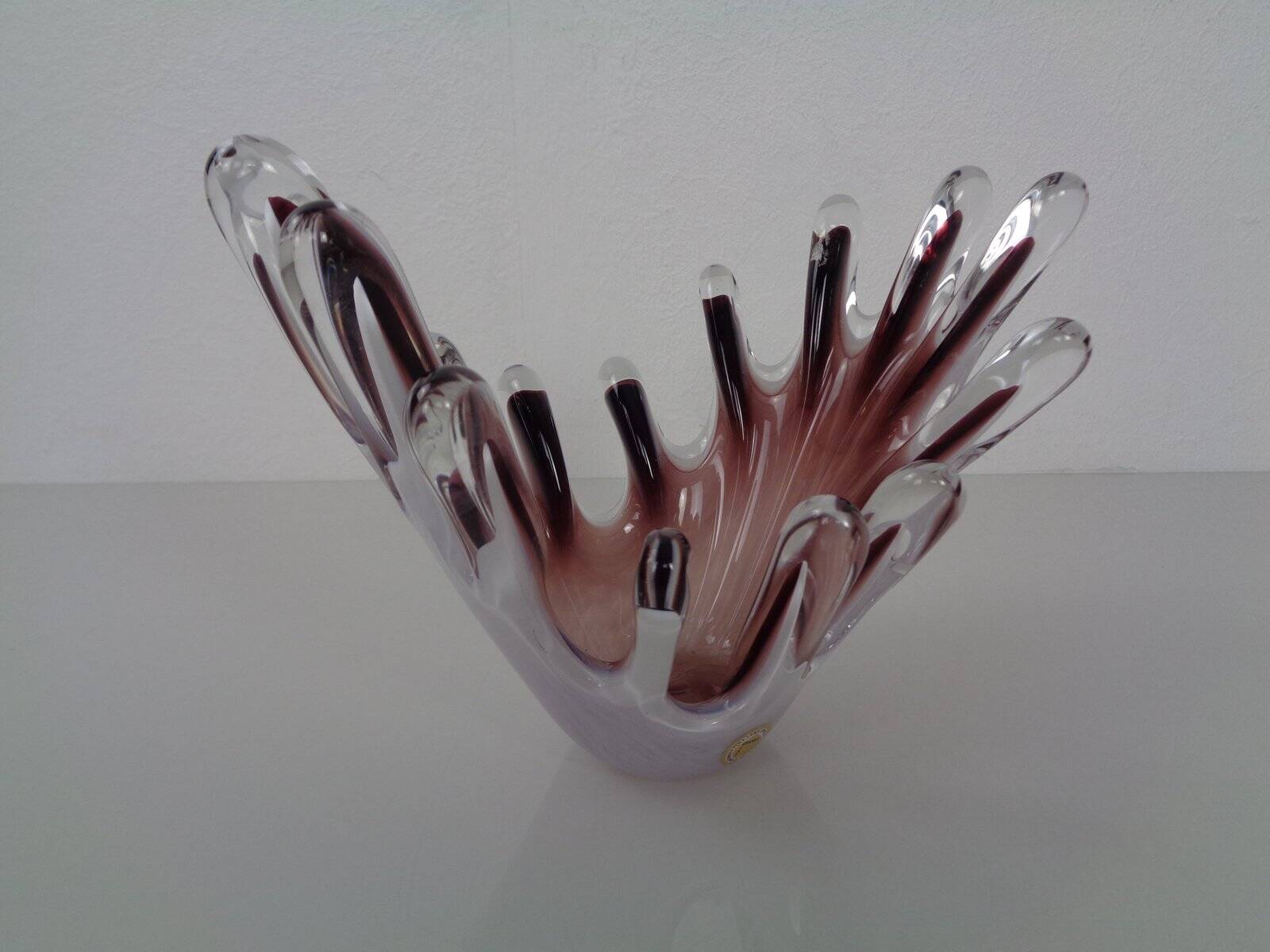 Handmade crystal glass bowl from Gränna Glas, Sweden, 1970s