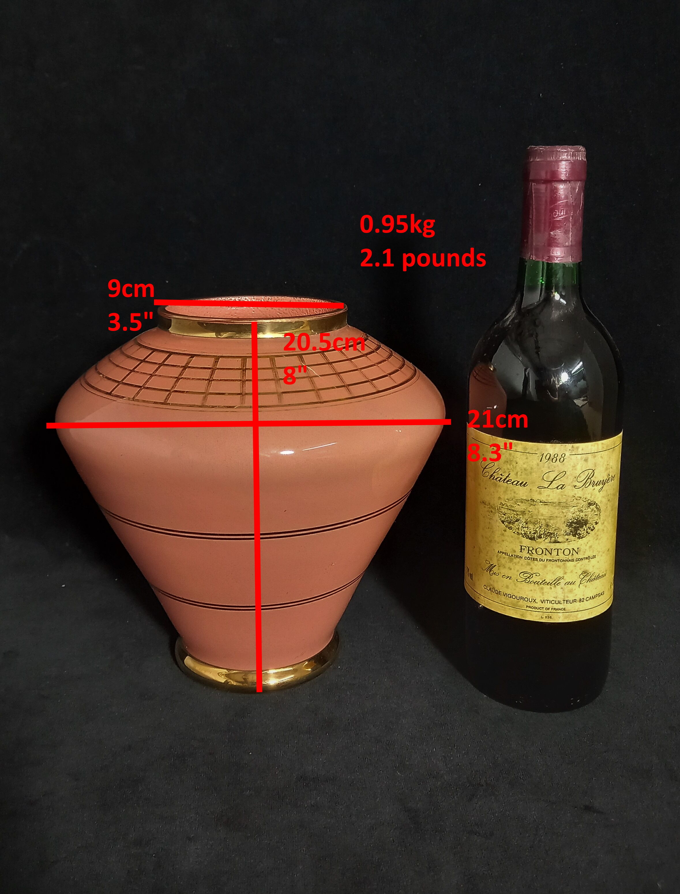 Art deco vase in opaque pink glass - model 'ady' de de rupel (boom glass)