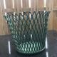 Paire de cache pots en métal vert ajouré par Mathieu Mategot 1950