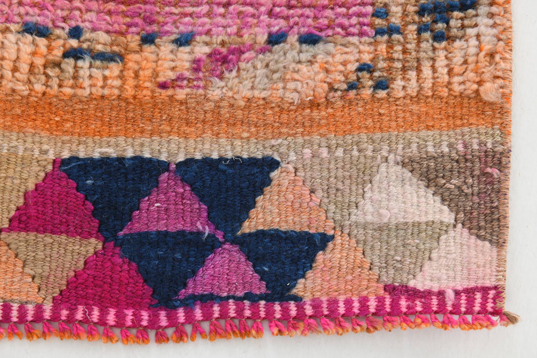 Pink Orange Vintage Runner Rug 95x363Cm SK 18096