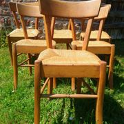 6 bistro chairs in straw and beech