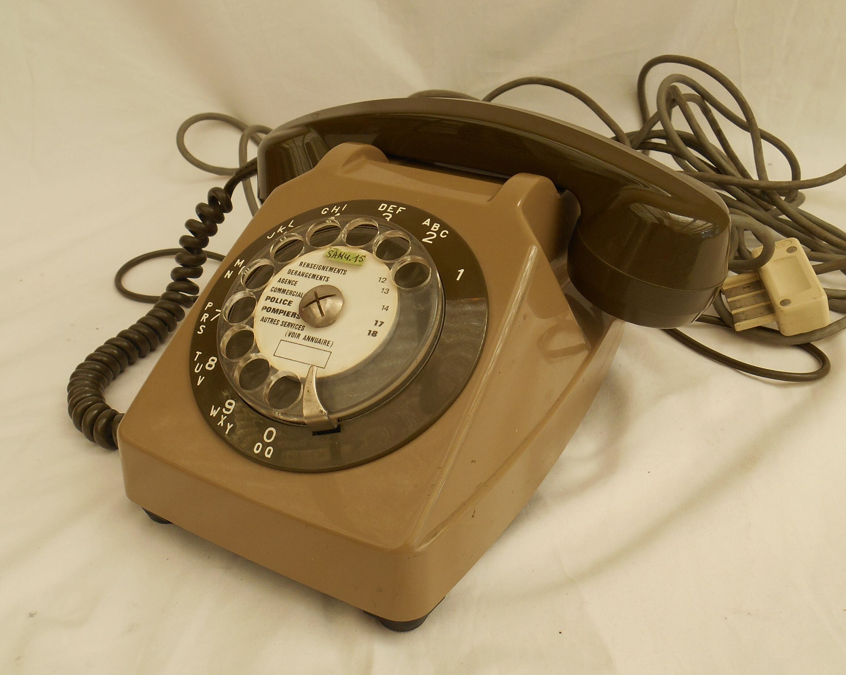 Old s 63 phone with vintage brown dial