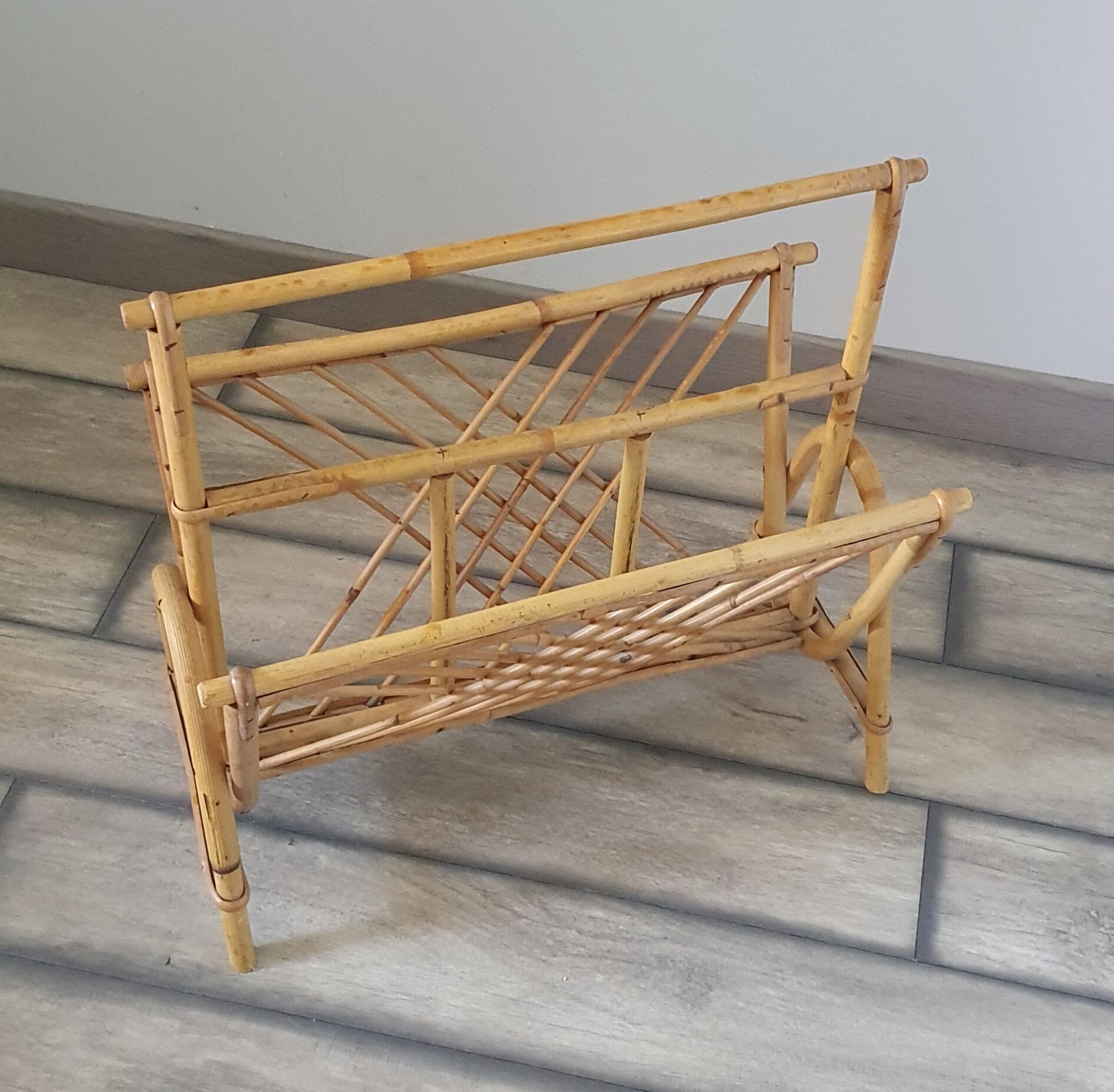 Rattan magazine holder