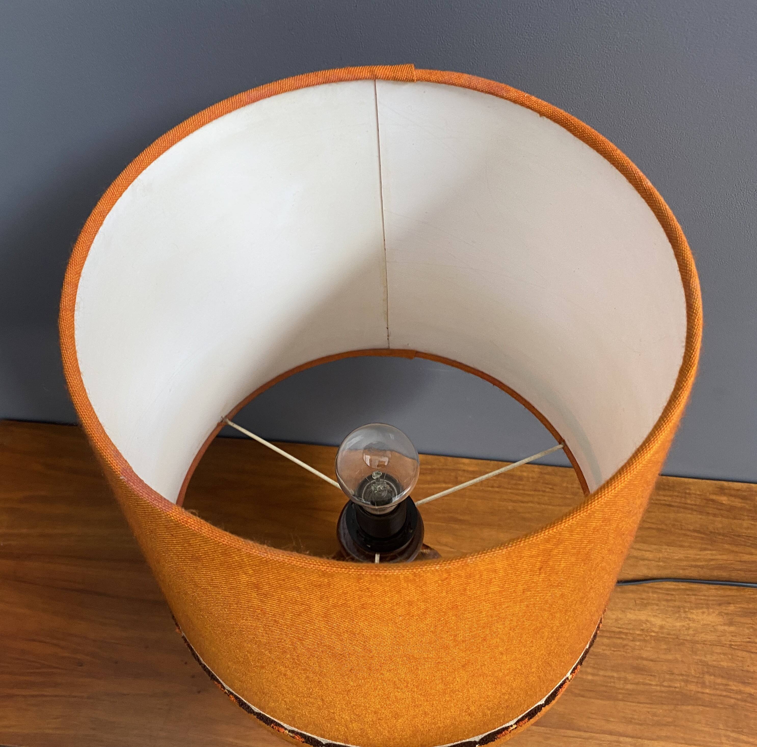 Ceramic orange / brown table lamp 1960s
