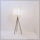 Vintage cocoon tripod floor lamp with brass details, 1960s