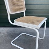 Set of 4 Cesca b32 model chairs in white by Marcel Breuer