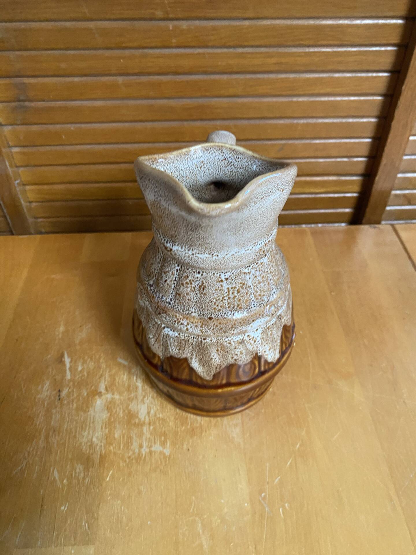 Vintage revol barrel-shaped flamed ceramic jug 3/4 litre