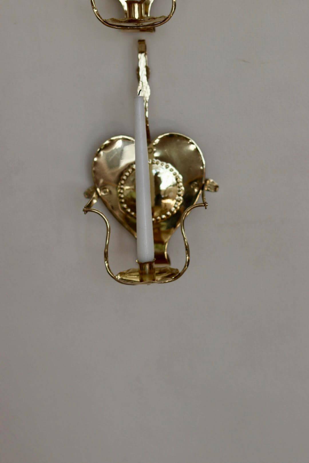 Pair Of Mid Century Swedish Brass Sconces by Ahrneberg Sweden
