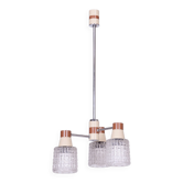 Mid-Century Chandelier in Chromed Steel and Glass from Drukov, Czech, 1970s