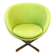 Lounge chair "Planet" by Stokke, chrome and lime green fabric cover, mid-century