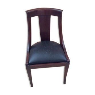 Wooden and leather chair