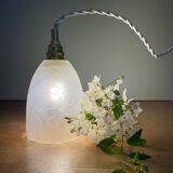 Vintage art deco tulip ride in frosted glass with flower designs