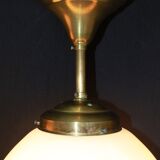 Pair of opaline and bronze suspensions