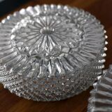 Pair of wall lamps or ceiling lamp rose in glass