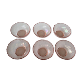 Set of 6 pink glass cups
