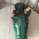 Vase in light green and dark ceramic and golden years 1950
