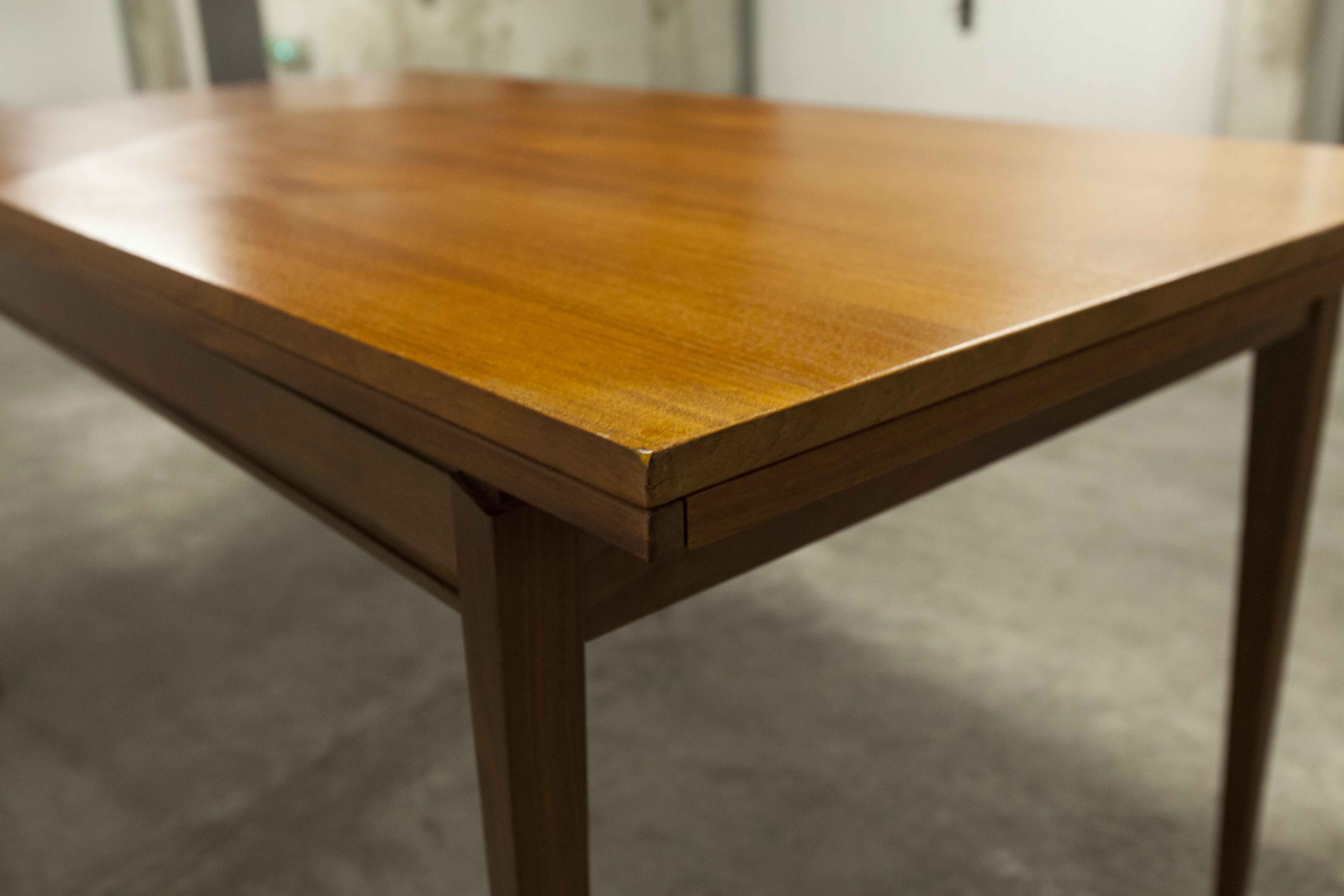 60's rectangular Scandinavian table with extension cords