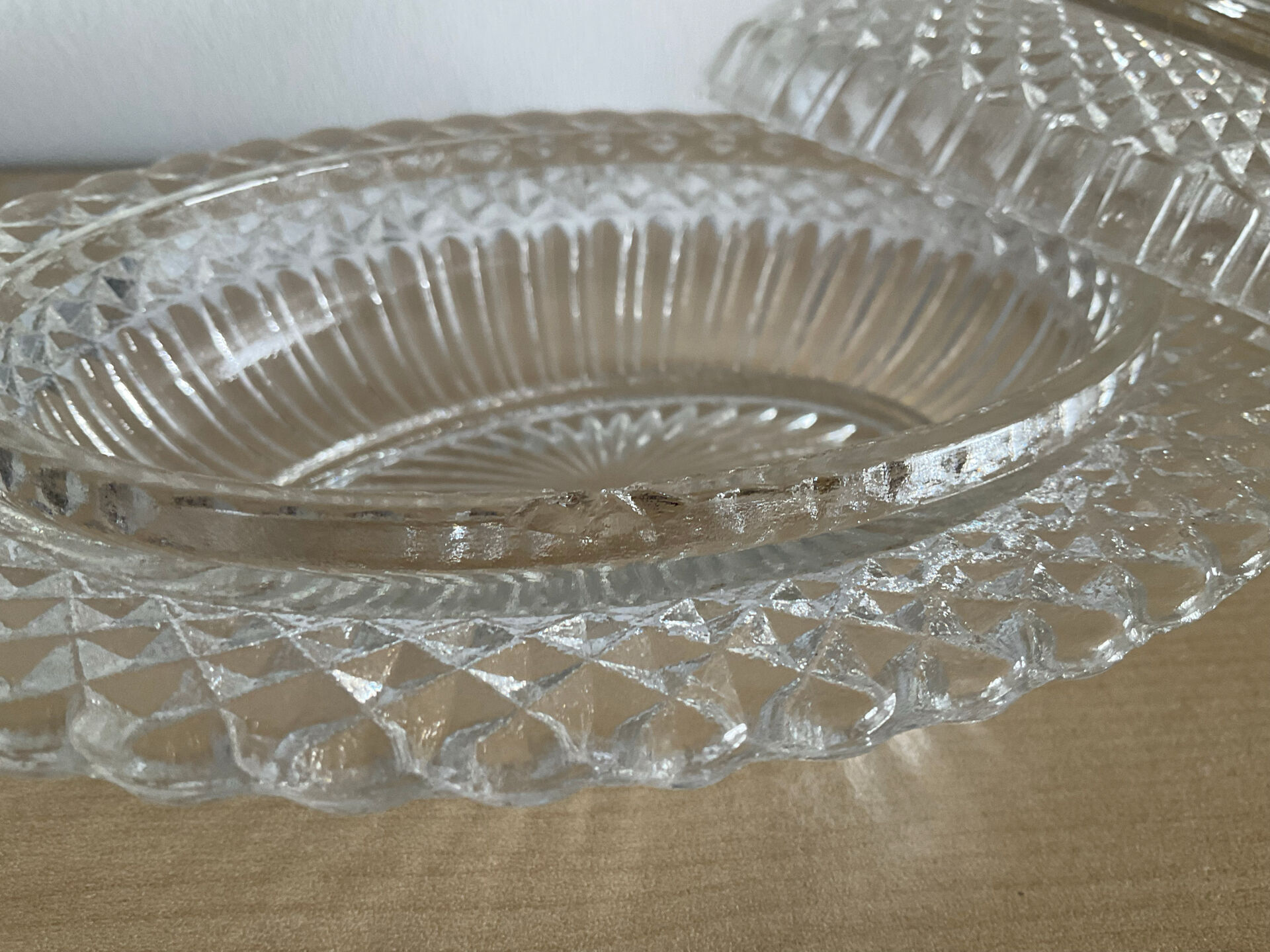 Vintage glass butter dish