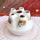 Handcrafted tulip tree vase with ceramic flowers