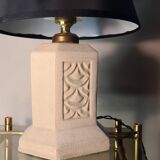 pretty cracked ceramic lamp 1920 to 30 with original inter backelite electricity its function