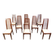 Ensemble de 8 chaises de salle à manger italiennes à dossier haut, années 1980