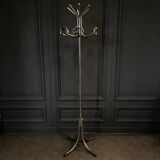 1960s chrome-plated aluminum parrot coat rack with tripod base