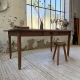 Beech and pine farmhouse table with spindle legs 170 cm