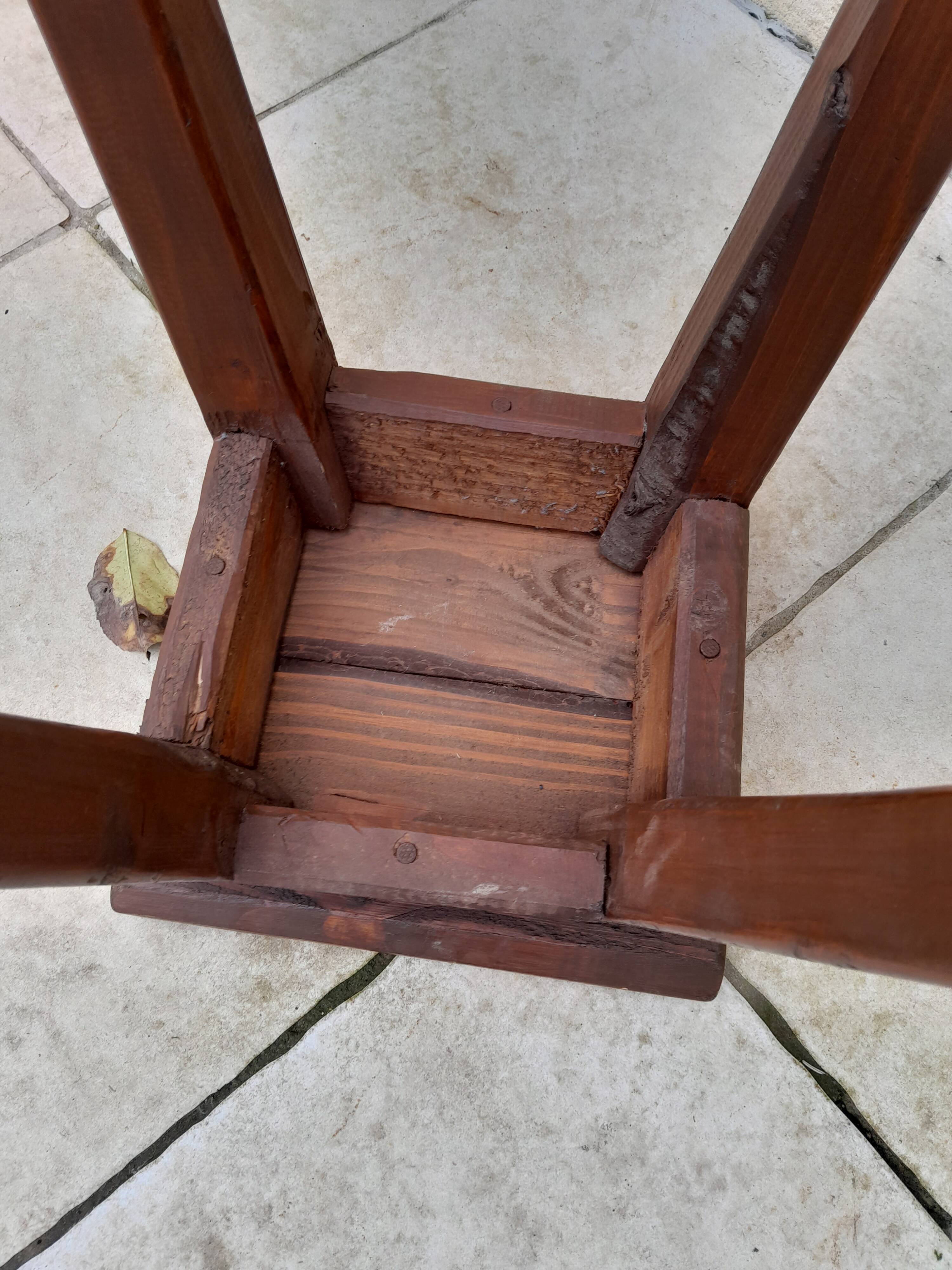 Vintage wooden stool reconstruction period 40s 50s