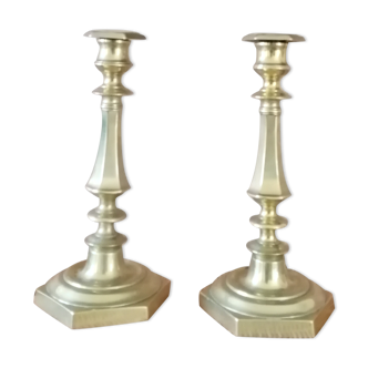 Pair brass chandeliers