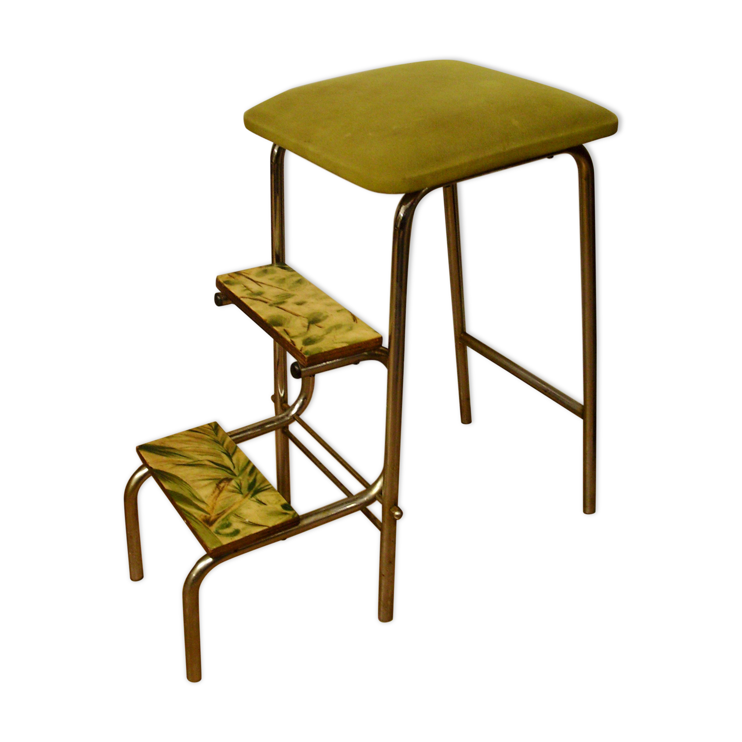 Stepladder stool in green vintage formica